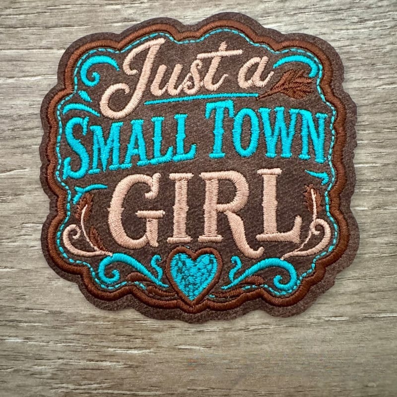 On A Whim Hats Small Town Girl Iron-On Patch