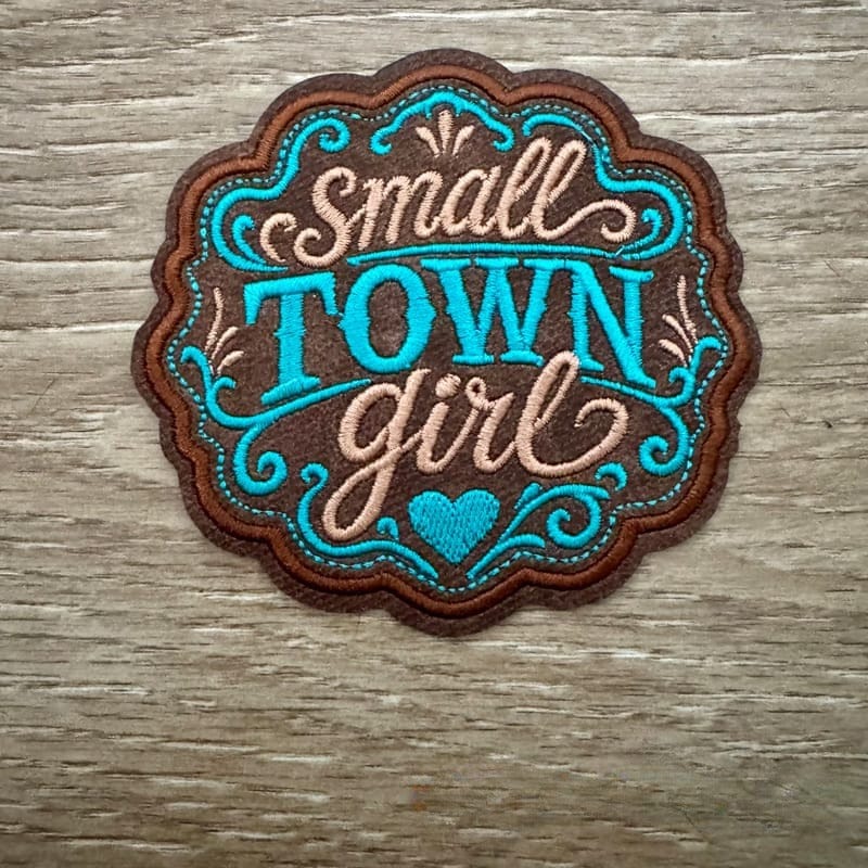 On A Whim Hats Small Town Girl Iron-On Patch