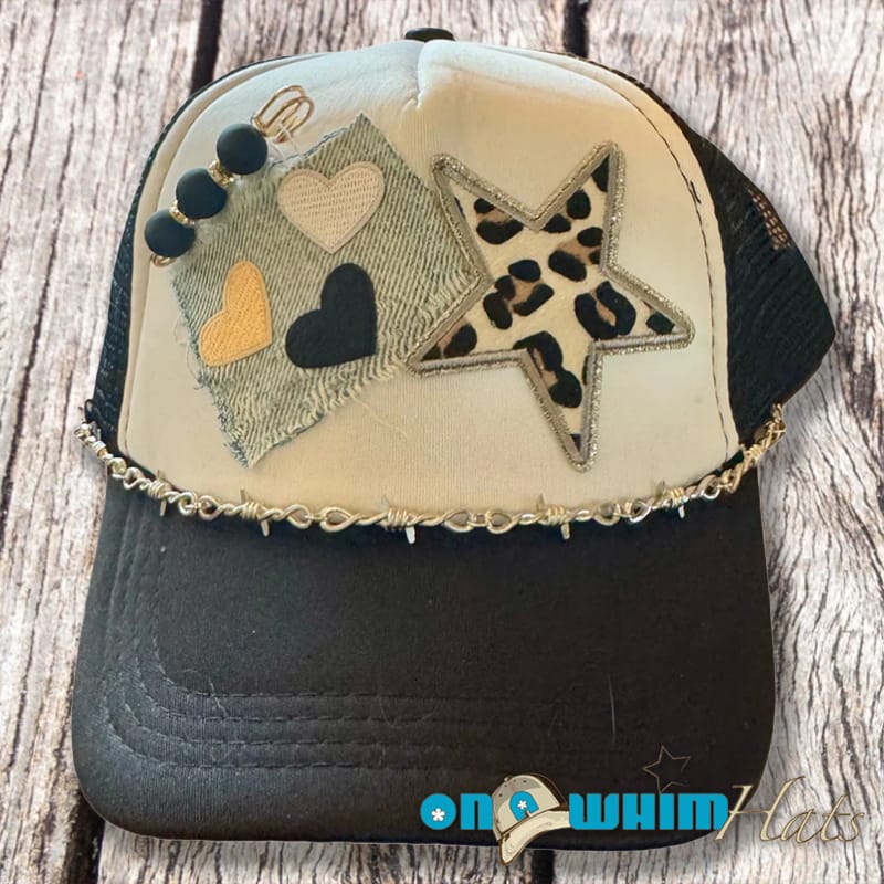 On A Whim Hats Smokin’ Hot Handmade Trucker Hat with Recycled Denim