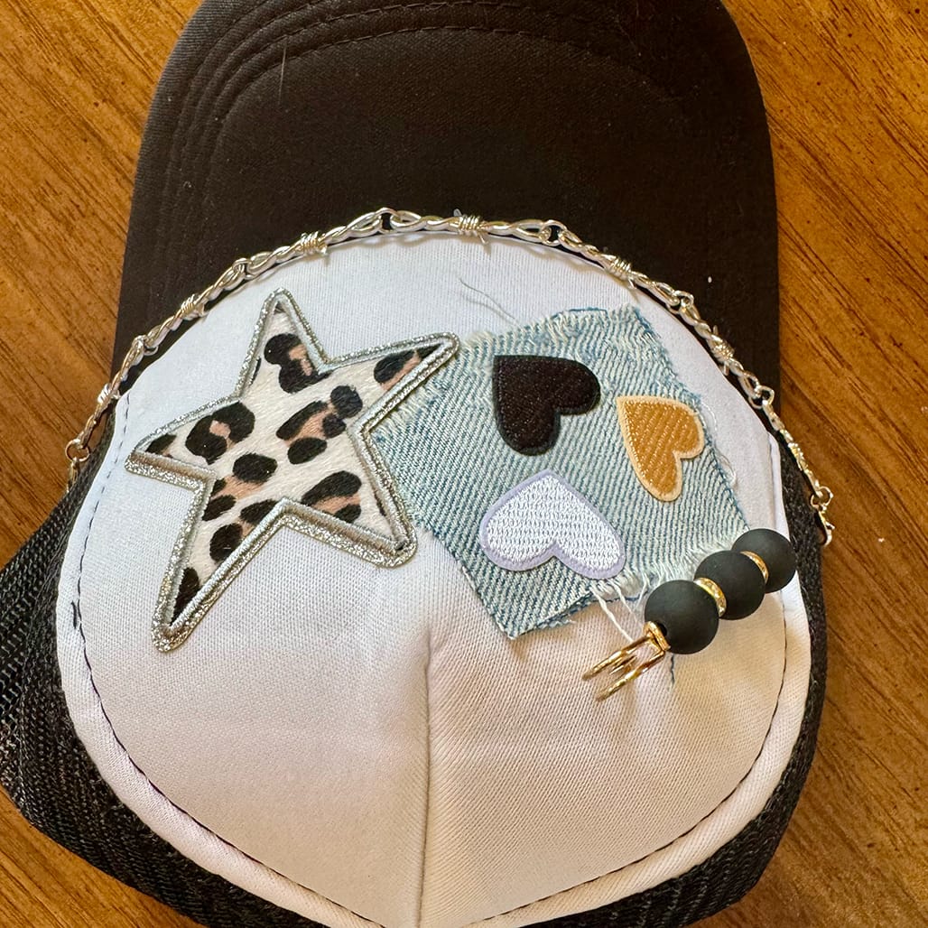 On A Whim Hats Smokin’ Hot Handmade Trucker Hat with Recycled Denim