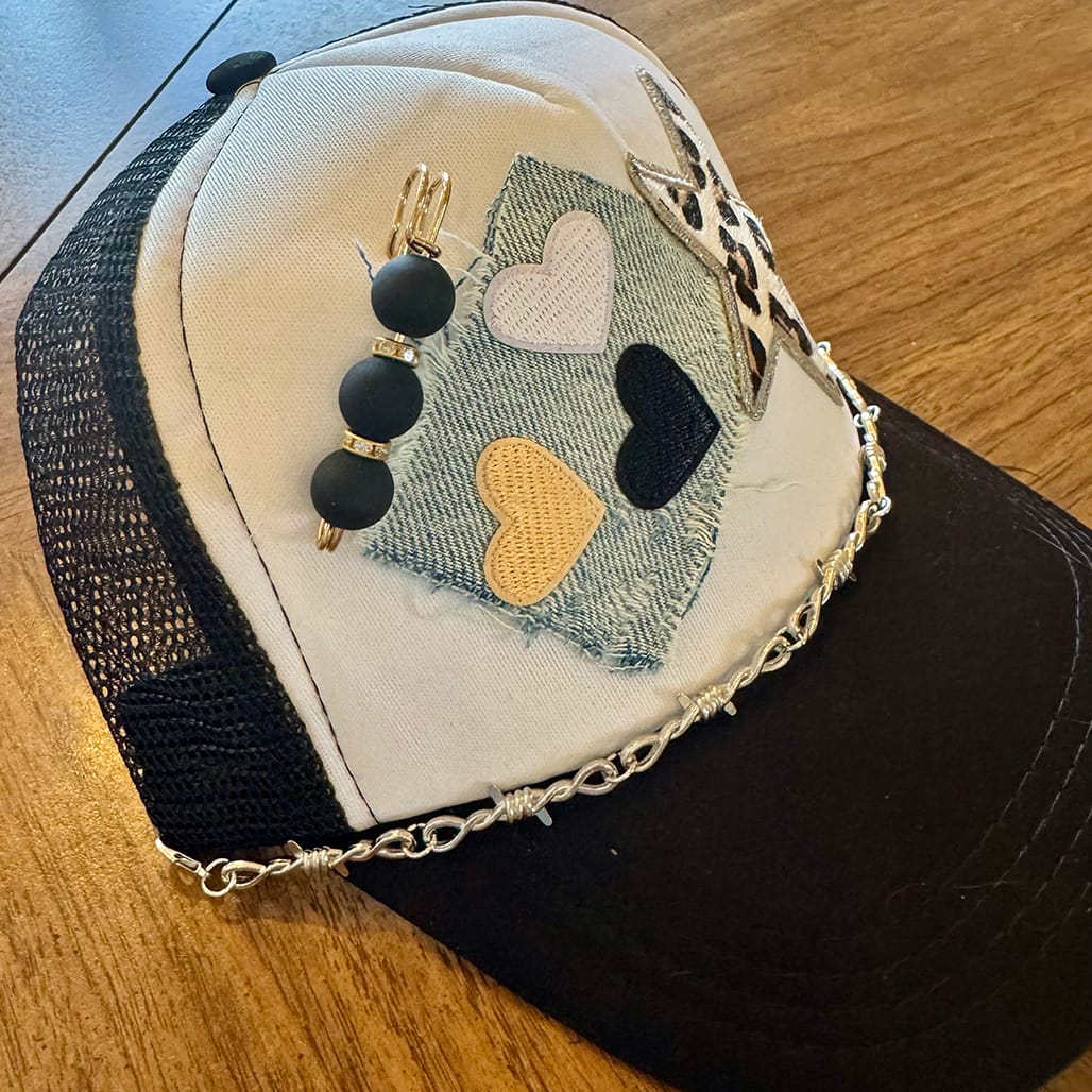 On A Whim Hats Smokin’ Hot Handmade Trucker Hat with Recycled Denim