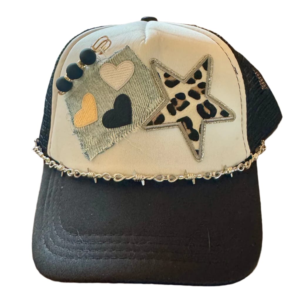 On A Whim Hats Smokin’ Hot Handmade Trucker Hat with Recycled Denim