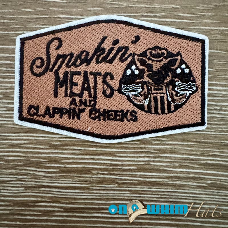 On A Whim Hats Smokin' Meats Iron-On Patch