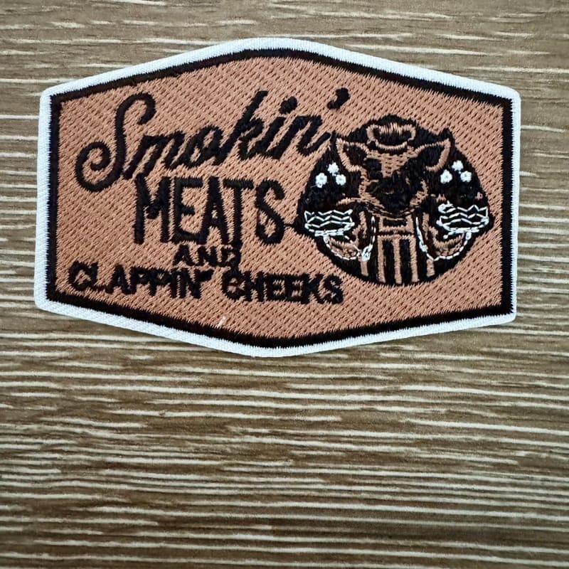 On A Whim Hats Smokin' Meats Iron-On Patch