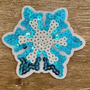 On A Whim Hats Snowflake Sequin Iron-On Patch