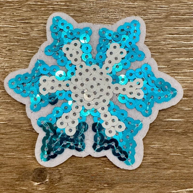 On A Whim Hats Snowflake Sequin Iron-On Patch