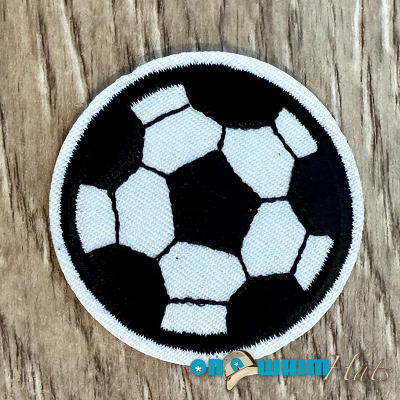 On A Whim Hats Soccer Embroidered Iron-On Patch
