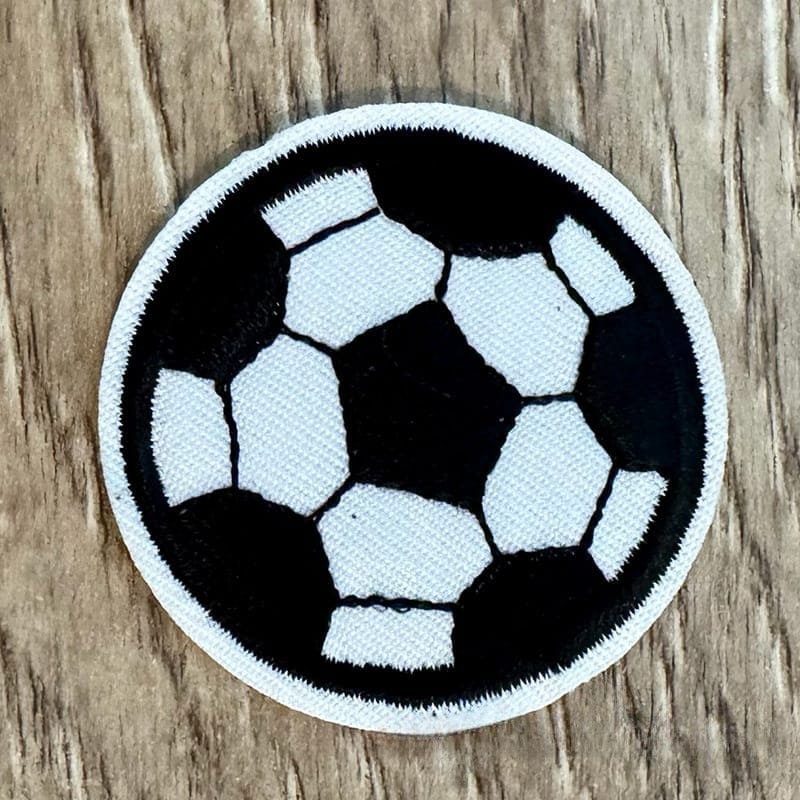 On A Whim Hats Soccer Embroidered Iron-On Patch