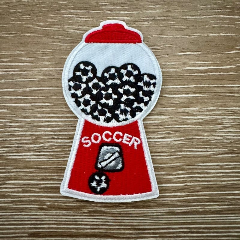 On A Whim Hats Soccer Gumballs Iron-On Patch
