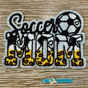 On A Whim Hats Soccer Mom Leopard Embroidered Iron-On Patch