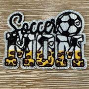 On A Whim Hats Soccer Mom Leopard Embroidered Iron-On Patch