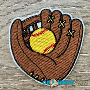 On A Whim Hats Softball Mitt Iron-On Patch