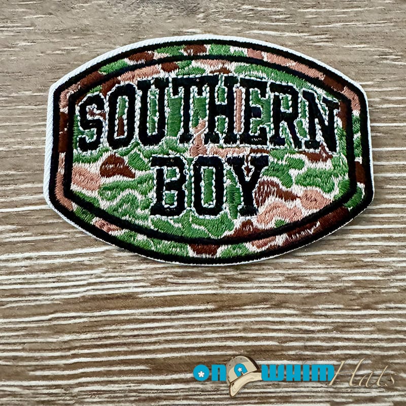 On A Whim Hats Southern Boy Embroidered Iron-On Patch