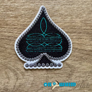 On A Whim Hats Spade Embroidered Iron-On Patch