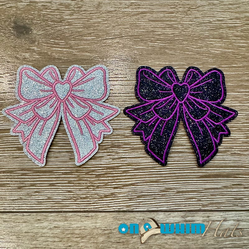 On A Whim Hats Sparkly Bow Iron-On Patch