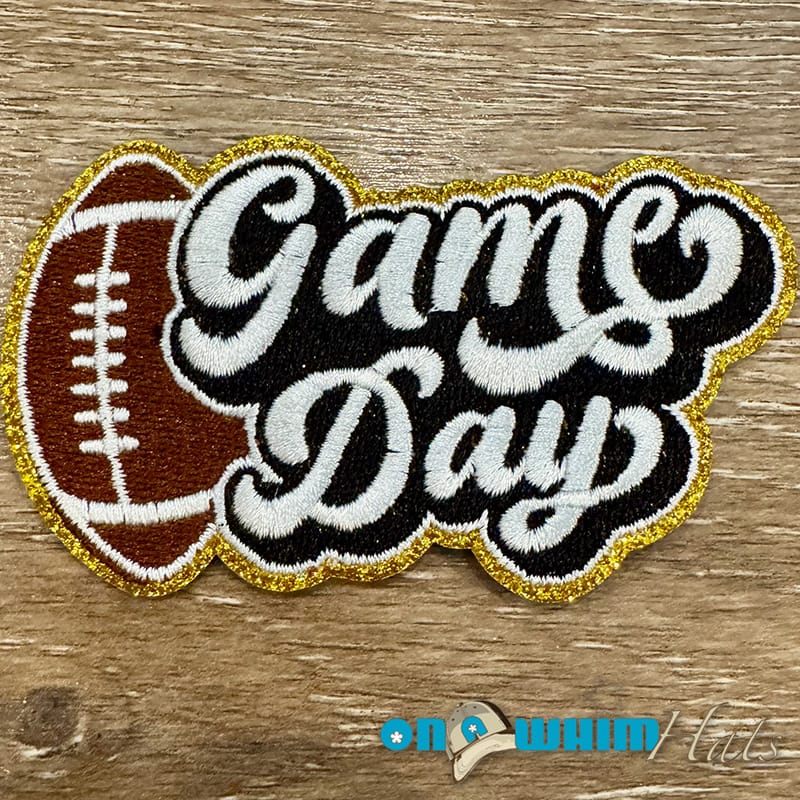 On A Whim Hats Sparkly Football Game Day Iron-On Patch