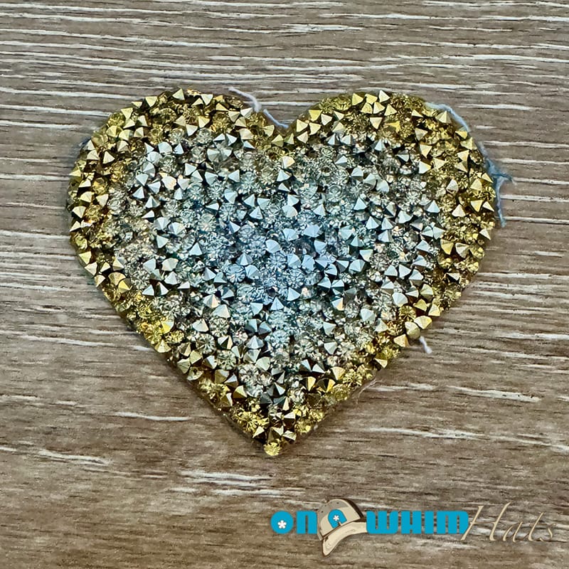 On A Whim Hats Sparkly Heart Iron-On Patch