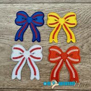 On A Whim Hats Sports Bows Embroidered Iron-On Patch