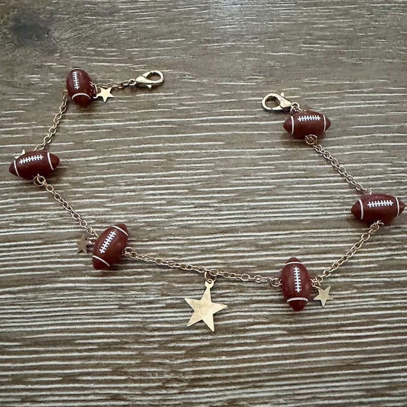 On A Whim Hats Star Football Gold Hat Chain