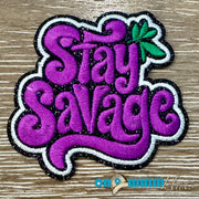 On A Whim Hats Stay Savage Iron-On Patch