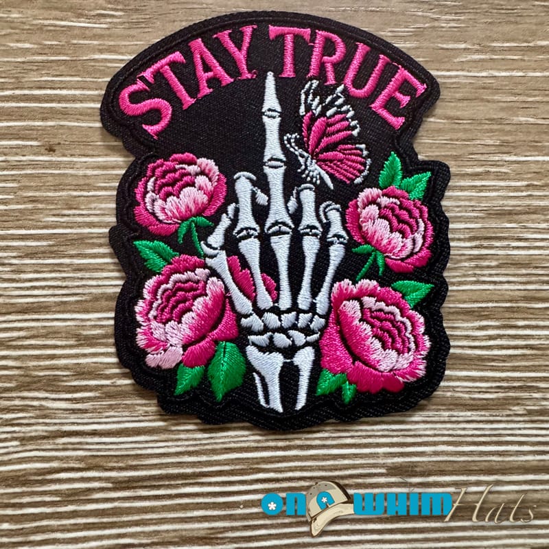 On A Whim Hats Stay True Iron-On Patch