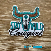 On A Whim Hats Stay Wild Cowgirl Iron-On Patch