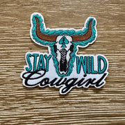 On A Whim Hats Stay Wild Cowgirl Iron-On Patch