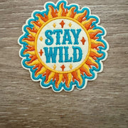 On A Whim Hats Stay Wild Iron-On Patch