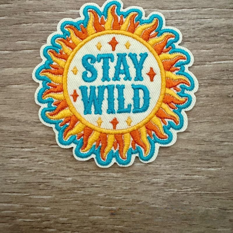 On A Whim Hats Stay Wild Iron-On Patch