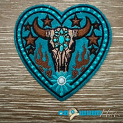 On A Whim Hats Steerhead Heart Iron-On Patch