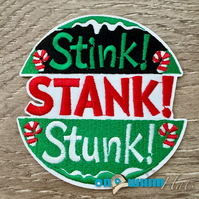 On A Whim Hats Stink Stank Stunk Iron-On Patch