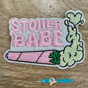 On A Whim Hats Stoner Babe Iron-On Patch