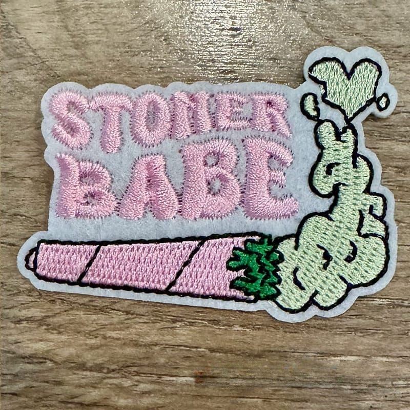 On A Whim Hats Stoner Babe Iron-On Patch