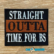 On A Whim Hats Straight Outta Time for BS Embroidered Iron-On Patch