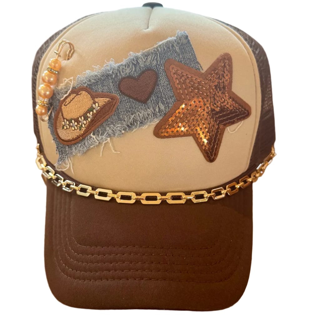 On A Whim Hats Style Redefined Handmade Trucker Hat with Recycled Denim