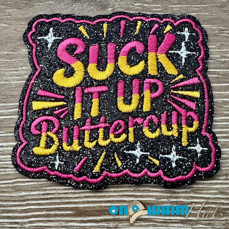On A Whim Hats Suck it Up Iron-On Patch