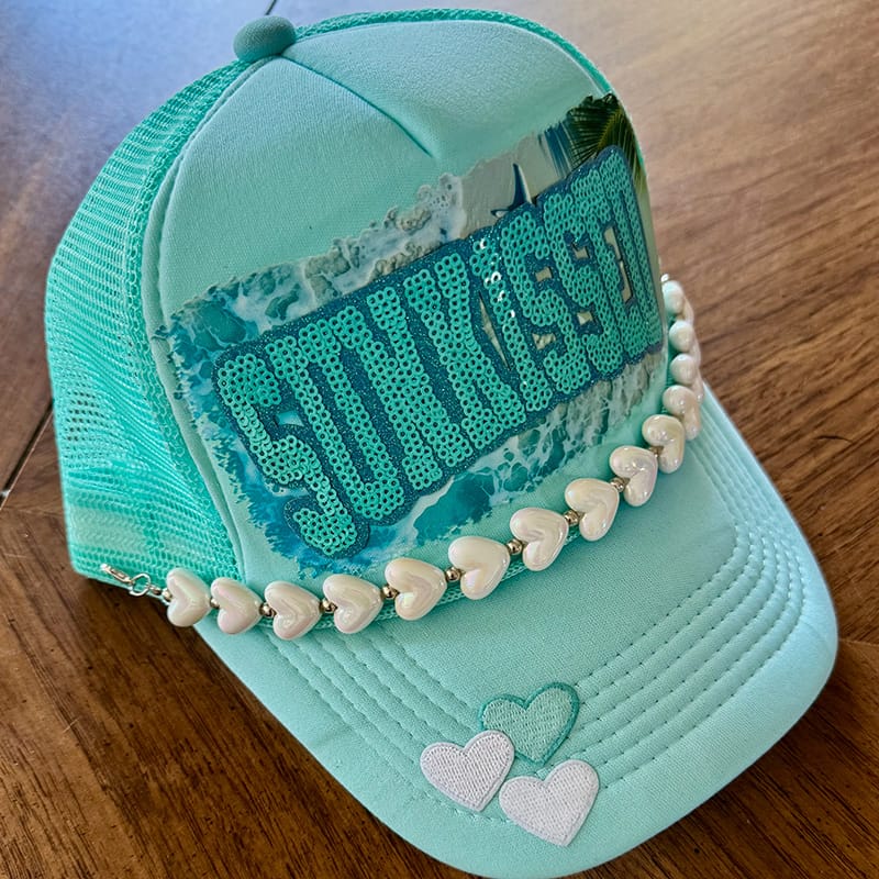 On A Whim Hats Sunkissed Handmade Trucker Hat