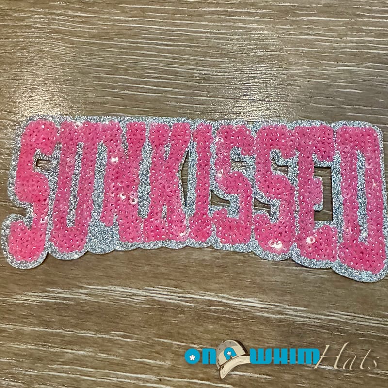 On A Whim Hats Sunkissed Pink Sequin Patch