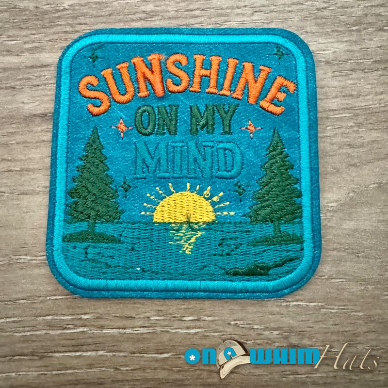 On A Whim Hats Sunshine on My Mind Leather Iron-On Patch
