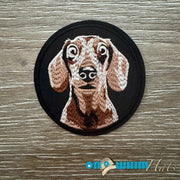 On A Whim Hats Surprised Dog Iron-On Patch
