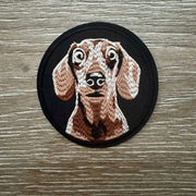 On A Whim Hats Surprised Dog Iron-On Patch