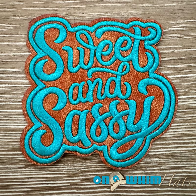 On A Whim Hats Sweet and Sassy Leather Iron-On Patch