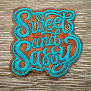 On A Whim Hats Sweet and Sassy Leather Iron-On Patch
