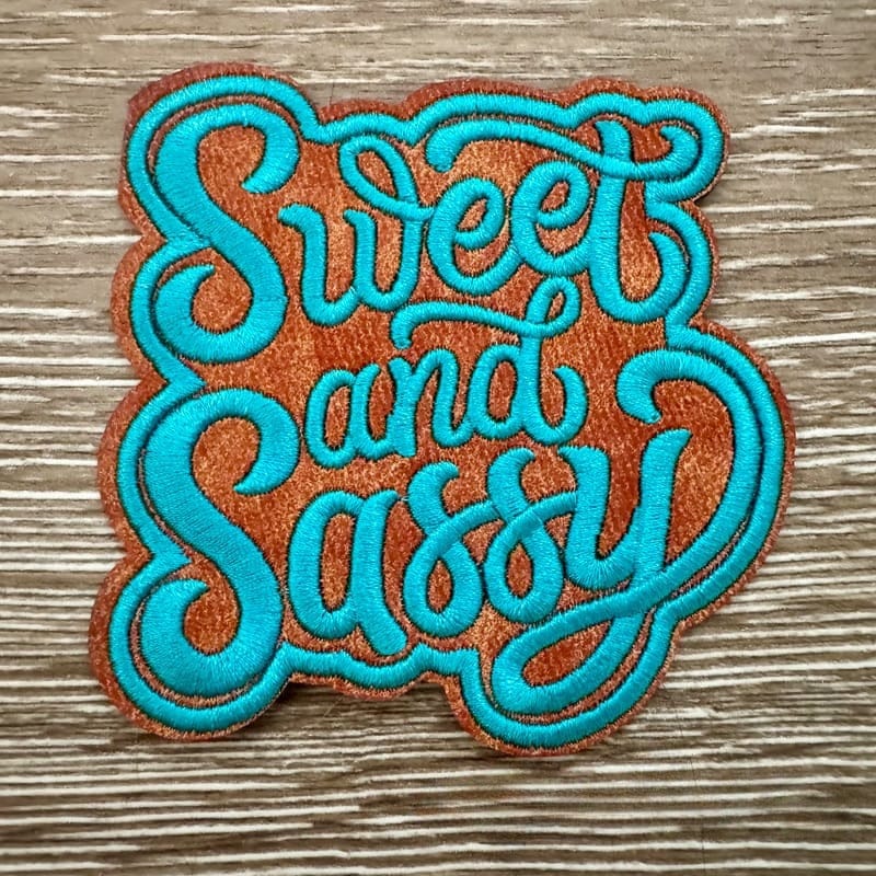 On A Whim Hats Sweet and Sassy Leather Iron-On Patch