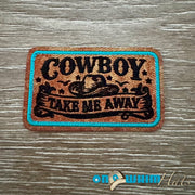 On A Whim Hats Take Me Away Iron-On Leather Patch