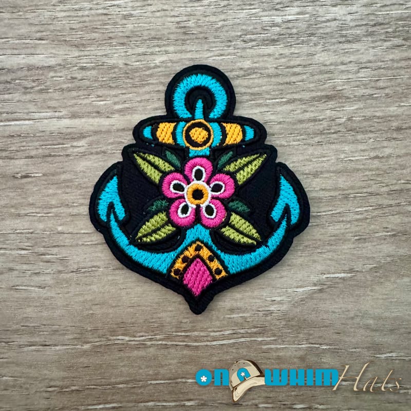 On A Whim Hats Tattoo Anchor Iron-On Patch