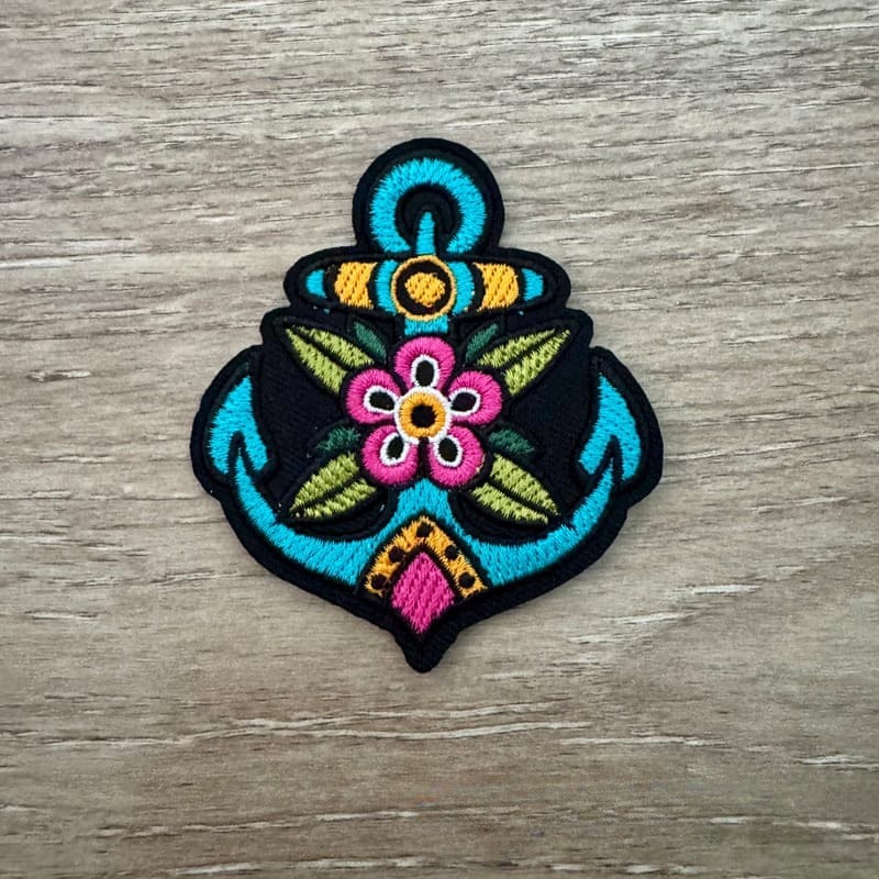 On A Whim Hats Tattoo Anchor Iron-On Patch