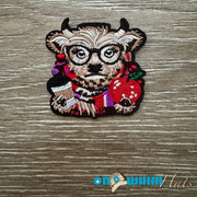 On A Whim Hats Teacher Highland Cow Iron-On Patch