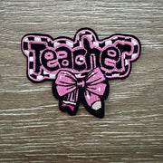 On A Whim Hats Teacher Iron-On Patch