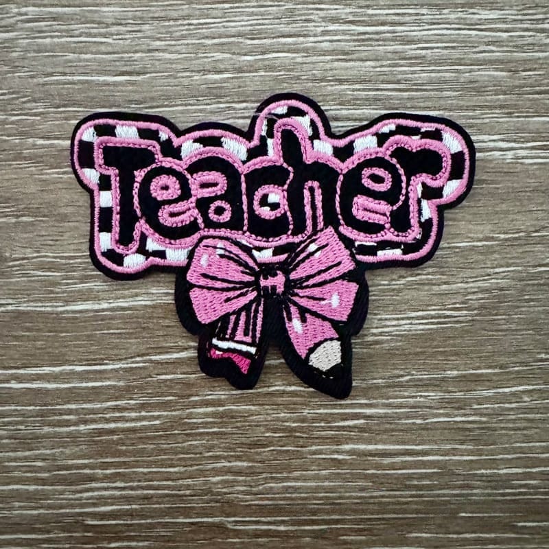 On A Whim Hats Teacher Iron-On Patch